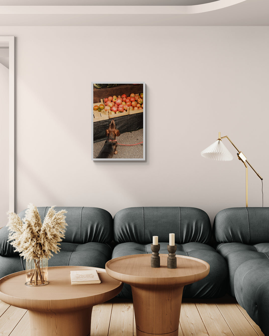 dachshund at the market