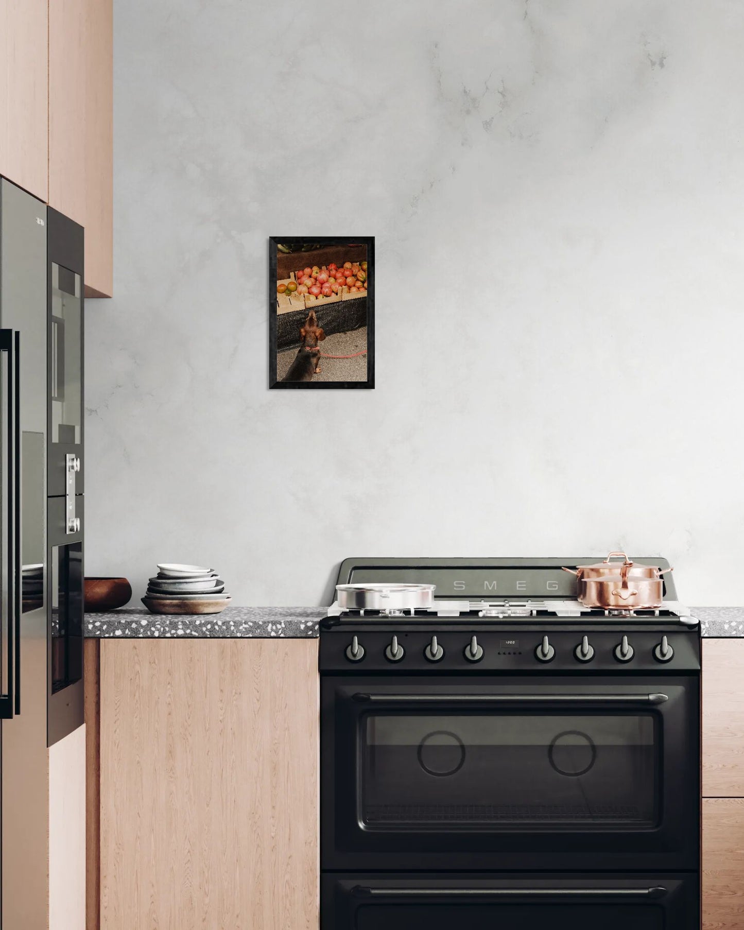 dachshund at the market